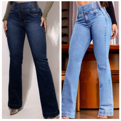 UrbanChic - Stretch flared jeans met hoge taille