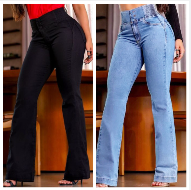UrbanChic - Stretch flared jeans met hoge taille