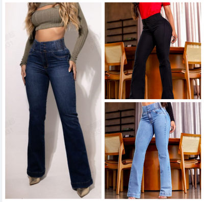 UrbanChic - Stretch flared jeans met hoge taille