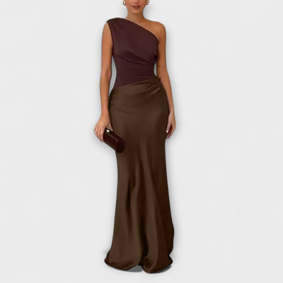 Lunarié™ | One-Shoulder Elegance Maxi Dress